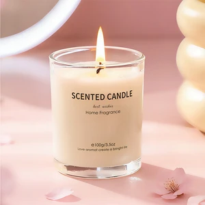 Natural Soy Wax Clear Glass Jar Scented Candle For Home Fragrance Spa Hotel Wedding Gift Packaging Wholesale