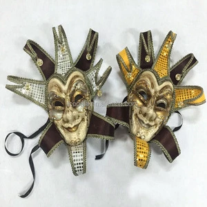 Full Face Venetian Jester Masquerade Decorative Wall Mask Mardi Gras