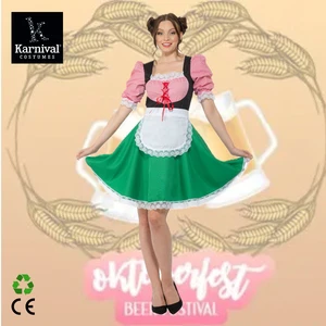 ODM Wholesale Bavarian Hostess Traditional German Dress Choker Costume TV Movie Digital Printing for Halloween Party Carnival