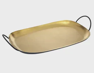 Gold Metal Art Deco Turkish Coffee Tea Serving Tray Decorative Table Decor for Wedding