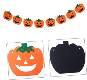 Orange Halloween Pumpkin Felt Banner Party Decoration for Festive Halloween Events