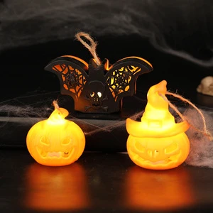Halloween illuminated pumpkin lanterns, bat skulls, LED night lights, decorative items, party atmosphere, and funny props