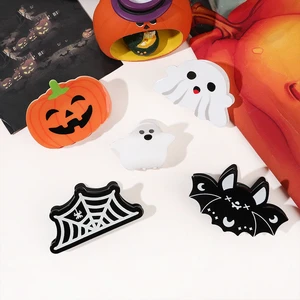 Wholesale Creative Halloween Hair Claws Horror Ghosts Pumpkin Bat Shape Acrylic Hair Claws Ready to Ship Hair Accessories