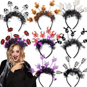 Scary Halloween Headband with Pumpkin and Hairy Spider for Adults Kids Costume Accessories and Trick or Treat Themed Parties