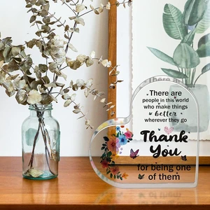 Premium Modern Acrylic Heart Figurine Souvenir Sentimental Gift for Birthday/Wedding/Easter Home Decor