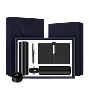 Custom Luxury Corporate Gift Set Christmas Father's Day Thanksgiving Executive Kits Vacuum Cup Notebook Promotional Giveaway Box