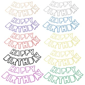 Gold and Silver Glitter Paper Happy Birthday Letter Hollow Foil Banner Flag for Adult and Baby Birthday Party Decorations