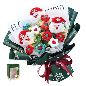 Hot Sale Christmas Novelty Products Decoration Ornaments Gift Set Ideas Handmade Knitting Crochet Flower Christmas 2024