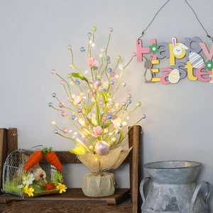 For Home New Products Easter Decorations Led Light-Up Plastic Easter Egg Decorative Tree Scene Desktop Ornaments