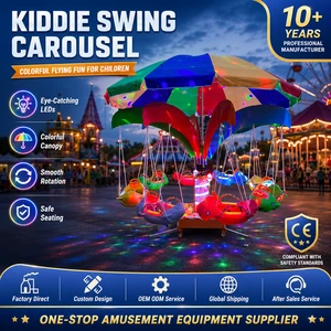 Child-Proof Wholesale Amusement Park Musical Carousel Outdoor Entertainment Equipment Swing Flying Chair Carousel For Kids