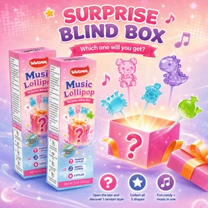 Novelty Audio Fun Lollipop Candy Toy Zero Sugar Hard Fruit Taste Blind Box Pack 5 Assorted Animal Shapes For Child Holiday