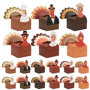 Hot Sale Thanksgiving Party Gift Packing Box Happy Thanksgiving Day Turkey Candy Treat Box