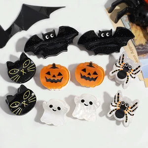 Hot Selling Halloween Fashion Personality Bat Pumpkin Spider Little Grab Clip With Ghost Black Cat Hair Clip Hair Accessories