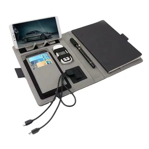 Smart A5 Leather Loose Leaf Notebook Wireless Charging Power Bank Phone Stand Valentine's Day Father's Day Christmas Gift Set