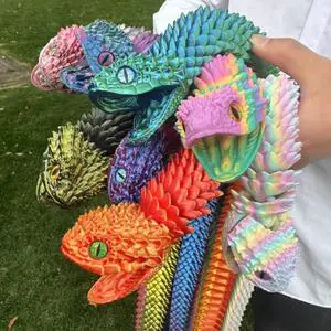 3D Printed Giant 110cm Movable Realistic Stretch Snake Toy SDL24 Snake Model Lifelike Articulated Serpent Figure 3d Printed Toys