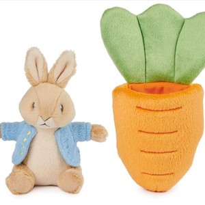 Easter Bunny Two-in-One Peter Rabbit & Carrot Super Soft Polyester Plush Fabric Toy Set For Unisex