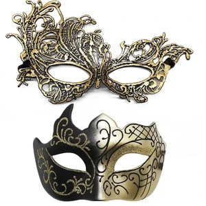 Wholesale Vintage Venetian Greek Roman Party Masks Mardi Gras Masquerade Silver Red Gold Black Light PVC Silk Face Halloween