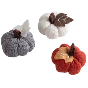 2025 New Plush Small Pumpkin Ornament for Thanksgiving Harvest Festival Party Tray Decorations Kids Toys Gifts