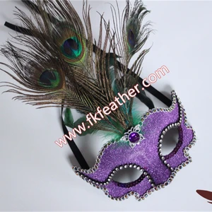 Carnival Mask Peacock Feather Mask With Crystal Diamond for Venetian Masks Wholesale