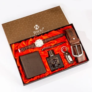 Luxury Fathers Day JESOU Gift Promotional Giveaways Exquisite/wallet/key Wallet Belt Perfume Watch Men's Birthday Gift