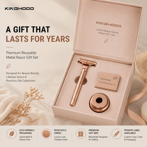 Elegant Rose Gold Butterfly Razor Set With Stand Premium Luxury Beauty Gift Box For Her Anniversary High End Grooming Kit