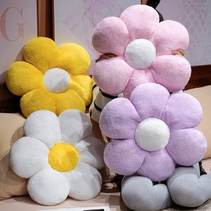 Cute Plush Flower Cushion Washed Technique PP Car Decoration Birthday Gift Stress Relief Bay Window Ornaments Nap Pillow