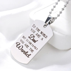 New Arrive 2021, Fadeless 100% Stainless Steel Pendant for Father's Day Necklace As Father's Day Gift