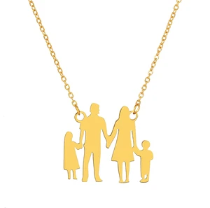 2024 Pregnant Mama Necklace Mother's Day Gift Stainless Steel Pendant Necklace Family Necklace Gift for Mother's Day