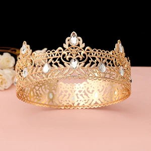 Fancy Day King Crowns for Men Royal Crown with Red Rhinestone, Birthday Gift for Men Wedding Cosplay Homecoming Prom Party Decor