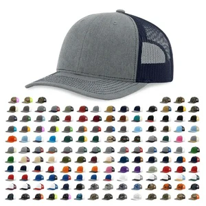 OEM Customized Richardson 112 Trucker Hat Cotton Plain Mesh Sports Cap Embroidery Patch Custom Logo Blank Mesh Snapback Gorras