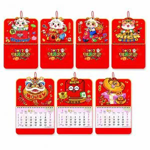 Custom 2027 Chinese New Year Wall Calendar Year of the Goat Lucky Fortune Hanging Calendar Wholesale