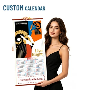 Chinese Promotions Calendar Goat Custom Loog Scroll Calendar for Home Office Decor New Year Gift