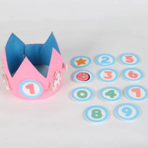Customizable Felt Birthday Hat in Unicorn & Number Shapes Crown Photo Props for Children's Party Decorations