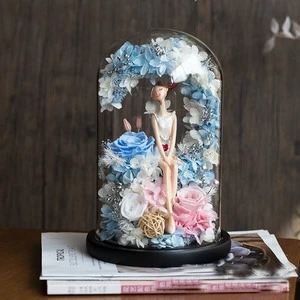 Fresh Little Angel Preserved Rose Flower Product Birthday Gift for Girlfriend Valentine's Day Includes Exquisite Gift Box