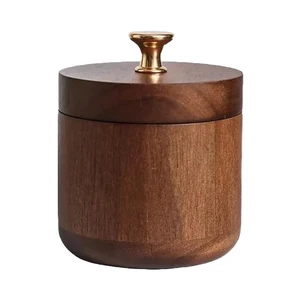 New Year Logo Scandinavian Wood Ashtray Holder Log Lid Black Walnut Color Customizable Engraving Luxury Gift Fashionable High