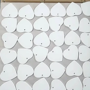 Heart Sublimation Blank Ceramic Ornament 3Inch White Heart Ceramic Ornament For Valentine DIY Crafts Valentines Day Personalized