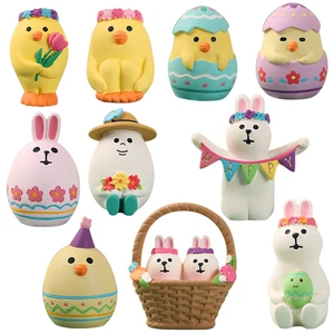 Kid Easter for Resin Home Decore Holiday Gift Egg Gardener Cat Spring Sleep Travel Doll Easter Bunny of Easter Decoration