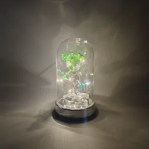 Valentine's Day Gift LED Warm White Light Acrylic Rose Ornaments for Mother's Day