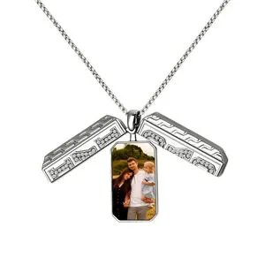 YBcustom Father Day Gift Men DAD Customized Photo Box Pendant Necklace