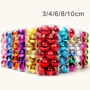 New Product Christmas Decor Multi - Coloured Christmas Ball 3-10cm Sets with Pvc Box for Christmas