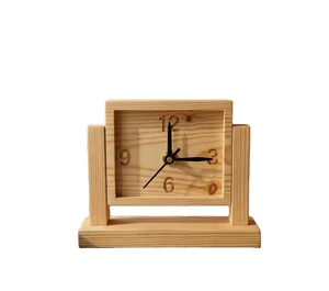 Custom Handmade Eco-Friendly Quartz Wooden Desk Clock Mini Table Clock Modern Home Office Desk Decor Gift