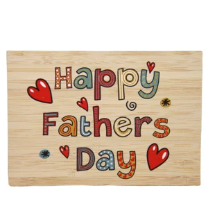 Father's Day Printed Bamboo Postcard Promotional Party Supply Gift Idea