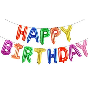16Inch Birthday Party Decorations Supplies Gold Silver Rose Gold Happy Birthday Letter Foil Balloons Set