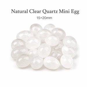 Natural Clear Quartz Mini Eggs 15x20mm Polished Crystal Easter Basket Fillers Kids Gifts