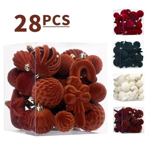 Premium Plastic Festival Style Christmas Bauble Gift Set 28 Pieces Multi-Color & Multi-Shape Christmas Tree Decor Wholesale