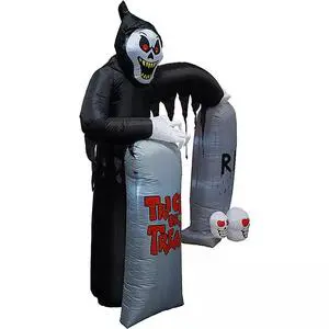 Waterhan Halloween Awful White-headd Ghost Black Arch Tombs Eco-Friendly Waterproof PVC AAA Battery USB Wired No Electricity
