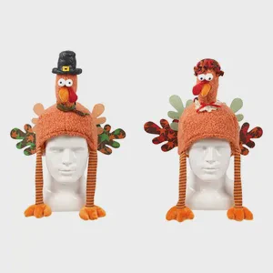 Funny Plush Turkey Hat Festive Holiday Decoration & Party Accessory for Christmas, Thanksgiving, and Holiday Celebrations