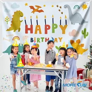 Dinosaur Birthday Backdrop for Kids Boys Children Happy Birthday Backdrop Banner Party Decorations Supplies Sign for Photography