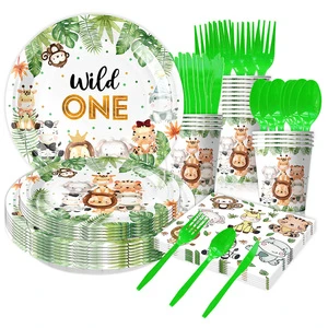 Wild One Birthday Party Decoration Set Children's Day Back to School Party Paper Disposable Tableware Customized Service