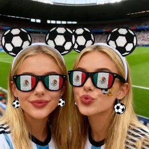Hot Sale Football Fan Cheer Collection Hair Decor Earrings Glasses Soccer Party Supplies